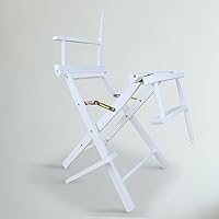 Vista 22 de Silla de Director de 18" Marco Blanco Lona Rosa