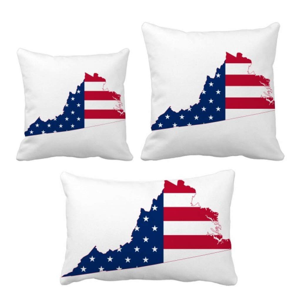 Housse de coussin USA carte de Virginie pour embellir votre canape de salon