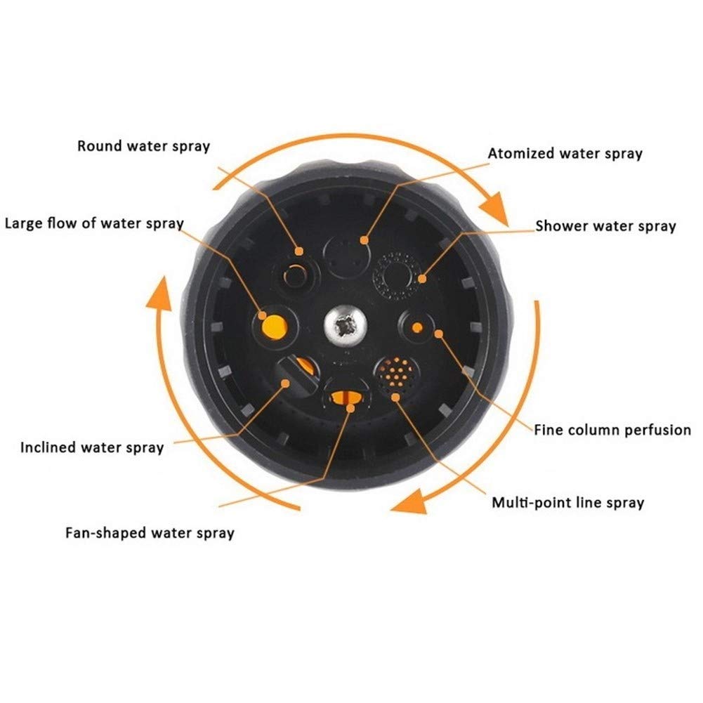Pistola de Riego de Jardin Multifunción espuma Boquilla NewPortable Auto espuma de agua de alta presión 8 Patrones de rociado Limpiador a presión de coches herramienta de limpieza del rociador