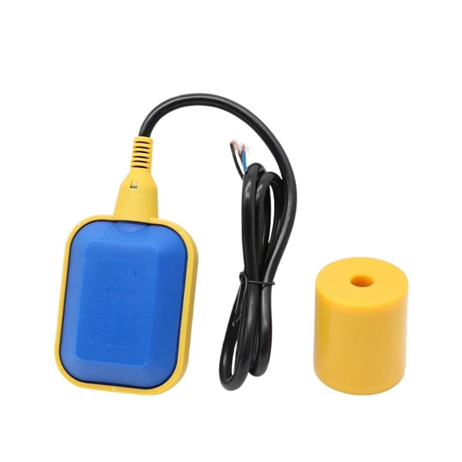 Interruptor de flotador para cable Interruptor de flotador de plástico para control de nivel de agua, estándar, automático, con cables eléctricos. (metal resistente a la temperatura, 3 metros)