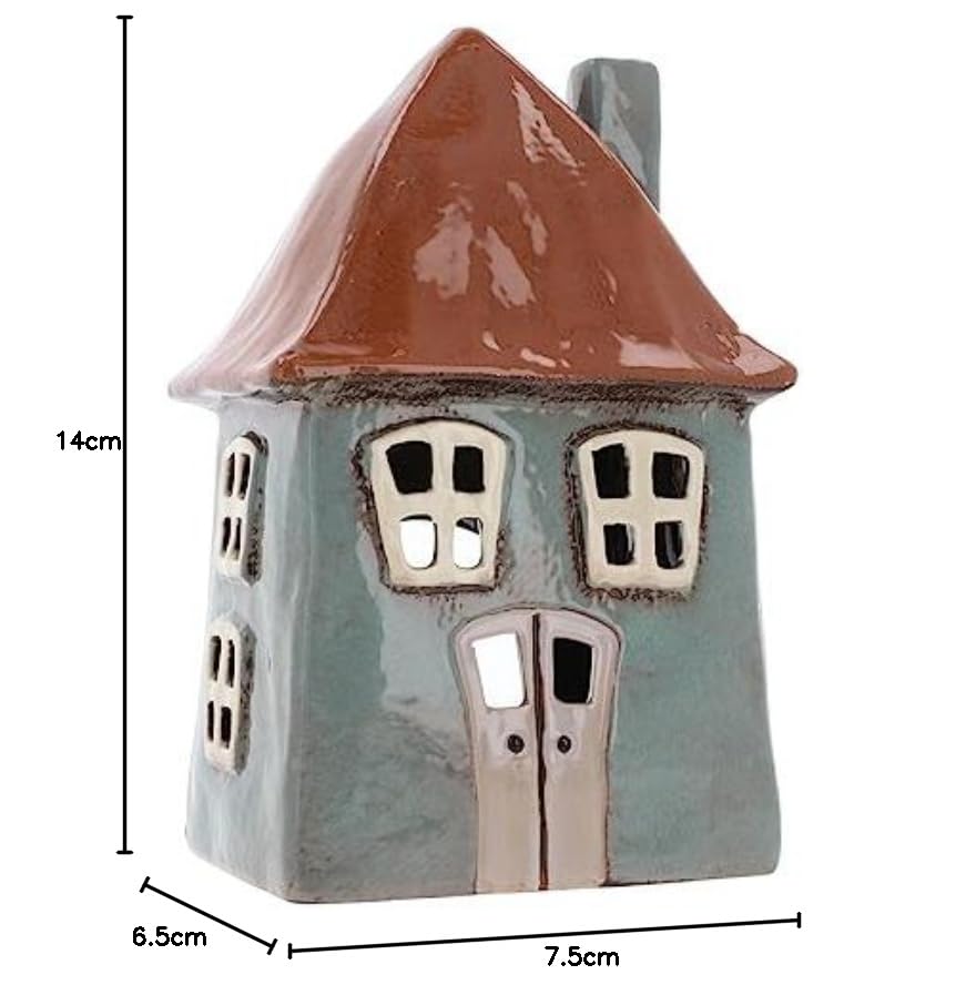 Shudehill Giftware Ceramic Village Pottery Bright Colour Range Tealight Holder, beautiful house-warming gift, Home Ornament - Image 2