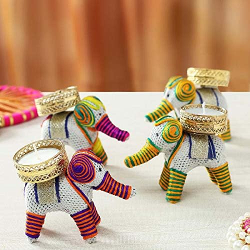 Decorative white elephant Diya set,Gift set Diya, Pooja, Diwali, Diwali Diya, Diwali Decor, Wedding, Wedding Decor, Shaadi - Image 4