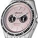 Imagen de Ingersoll Reloj automático The Outlaw para Mujer de 52mm con Esfera Rosa y Pulsera de Acero Inoxidable Plateado I17201