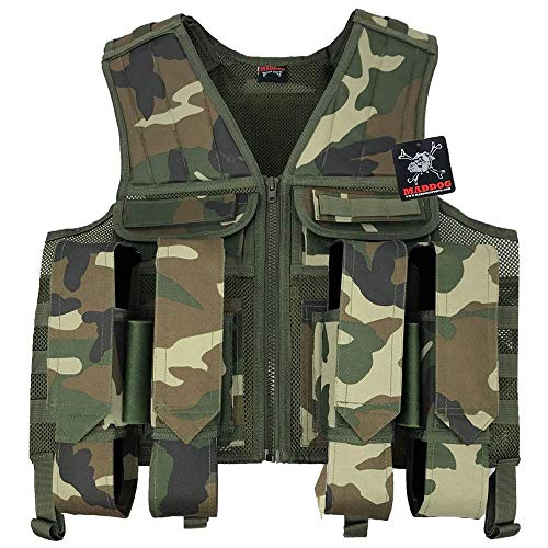 Maddog Tactical Paintball Battle Vest - Woodland Camo