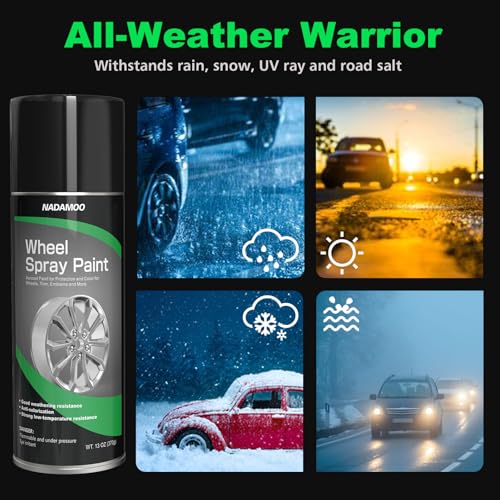 Image of NADAMOO Silver Spray Paint for Wheels, Semi-Gloss