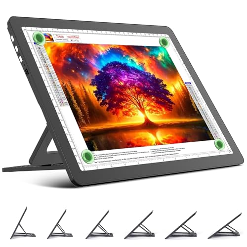 TOHETO Rechargeable A4 Light Board with Stand, Super Bright Magnetic Light Pad with Side Buttons,...