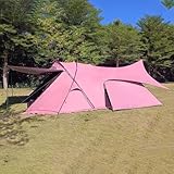 LYXXJRYBHD Camping Tent, Large Tent, Outdoor Awning, Roof Tent, Thickened, Tent Canopy Two in One, for Hiking, Fishing, Backpacking(Pink,Medium)