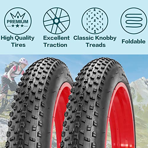 2 Pack 20" 26" Fat Tires 20/26 X 4.0 Inch Fat Bike Tire Bike Tubes And Tire Levers For Folding Tires Electric Snow Beach Bicycle Tire Mtb Bicycle (26 X 4.0 2 Tires 2 Tubes) #TOP2