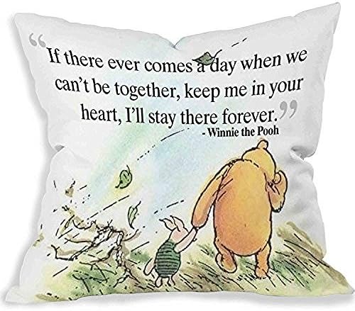 Custom Cartoon Cute Love Quote Winnie The Pooh Decorative Pillow Case (16X16 Two Sides)