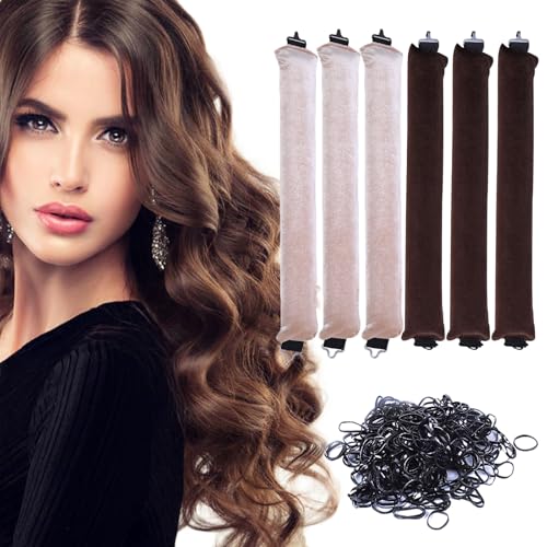 JSTHHTT 6 Pcs Rizador Pelo Sin Calor, Rizadores de Pelo Sin Calor Para Cabello Largo, Lazy Curler Set, Para Dormir, Para Todo Tipo de Cabello