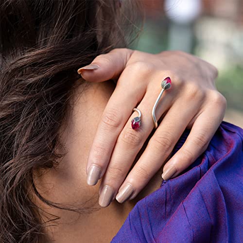 Image of Shaya by Caratlane | 925 Silver|Oxidised Rise Above Hate Ring | Gifts for Womens & Girls