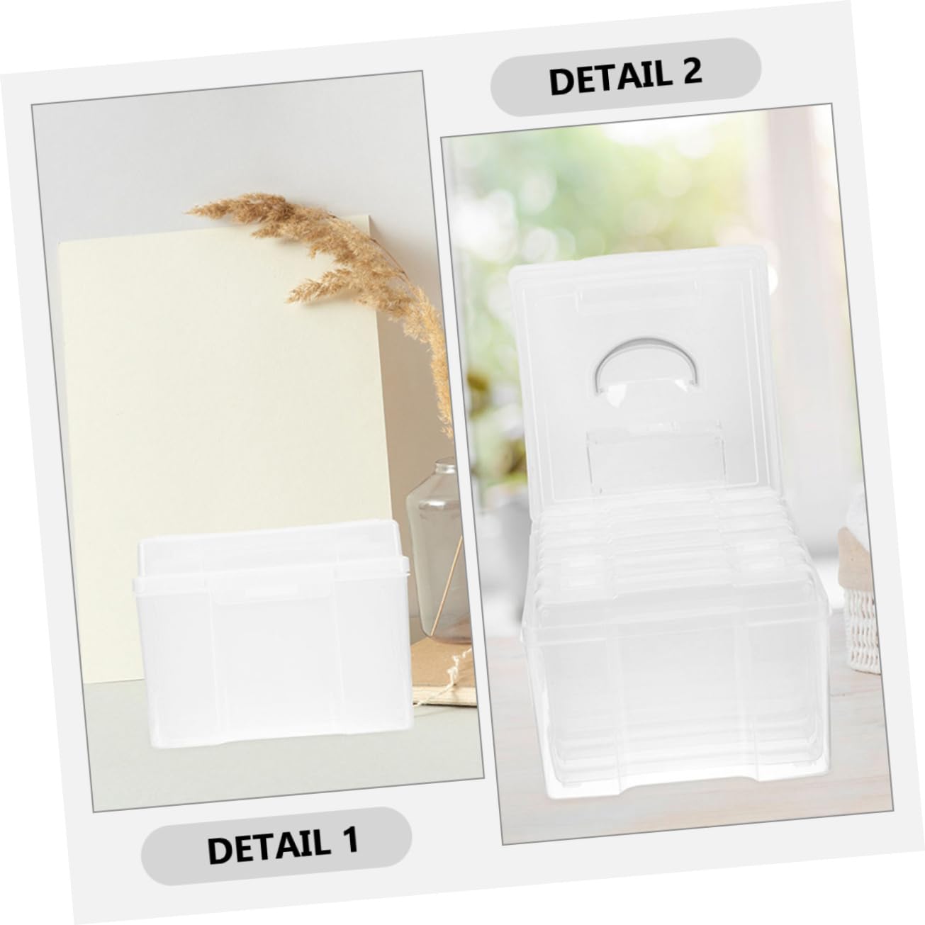 BESTonZON Boîte à Photos Organisateur de Photos et Cartes Boîte de Rangement avec Couvercle Hermétique pour Cartes Postales et Petits Objets