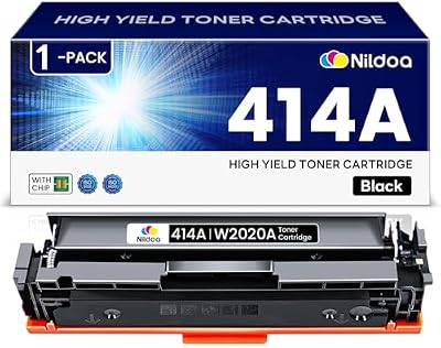 Nildoa 414A Toner Cartridge with Chip Replacement for HP 414A W2020A Black Color Enterprise M455dn MFP M480f; Color Pro M454dn M454dw MFP M479fdn M479fdw Printer 1 Pack