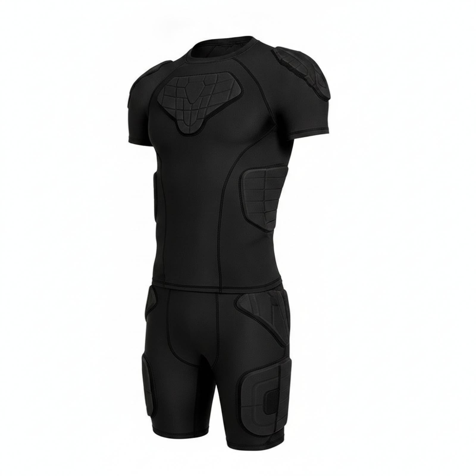Camiseta Compresión Acolchada Antichoque Camiseta con Protección Acolchada Elástica Indumentaria Deportiva para Entrenamiento