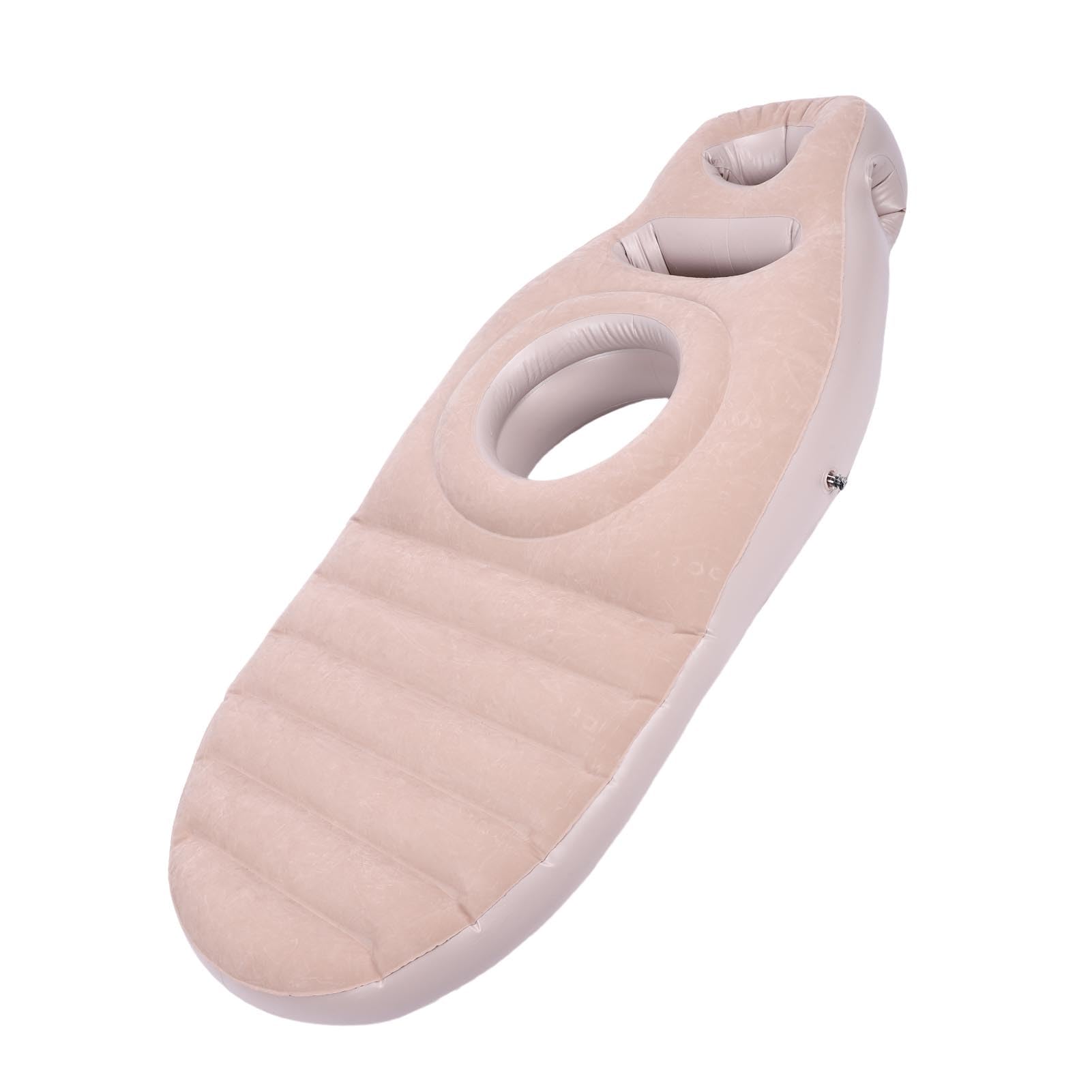 Hidyliu Almohada Inflable de Cuerpo Completo con Orificio para el Vientre, Cómoda Cama de Aire de PVC para Dormir, Soporte para Masaje, Relajación, 165x70cm (Gris)