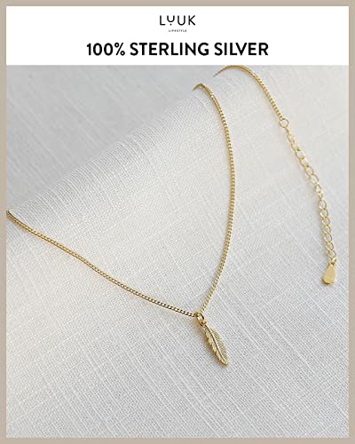 LUUK LIFESTYLE 925 sterling silver filigree necklace for women with pendant, trendy feminine jewelry for everyday life, adjustable length, 19”, gift idea for her, gift card, silver, gold, and rosegold4