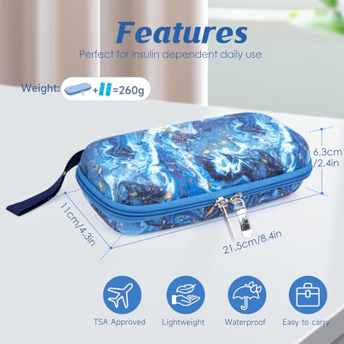 Image of YOUSHARES Insulin Cooler Travel Case - Diabetic Insulated Organizer Portable Cooling Bag for Medication Cooling Insulation, Insulin Pen Case with 2 TSA Approved Cooler Ice Pack