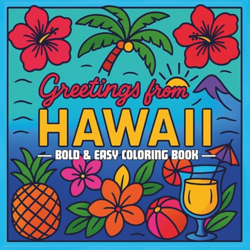 Greetings from Hawaii: Bold & Easy Coloring Book