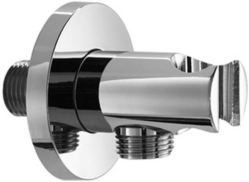 Blu Bathworks TC804 Wall Union with Handshower Stand, Round Outlet