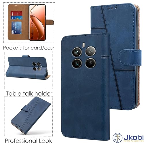 Image of Jkobi Flip Case Cover for Realme 12 Pro Plus | Realme 12 Pro (Stitched Leather with Magnetic Closure)