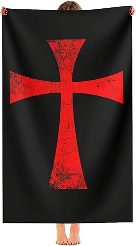 Toalla de playa de microfibra sin arena de los caballeros de los caballeros templarios envejecidos, de secado rápido, súper absorbente, de gran