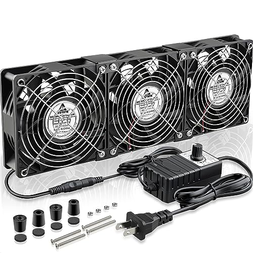 3x120mm AC powered server cooling fan with variable speed controller