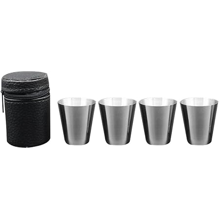 Amazon Amaa カップ ステンレス 登山 30ml 4セット アウトドア 携帯便利 Chenrui マグ シェラカップ