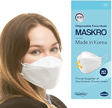 10pack Maskro Large Size Kf94 Face Mask Premium 4layer Korean Filter Comfortable And Breathable Disposable Face Mask Individual Package Made In Korea Amazon Com