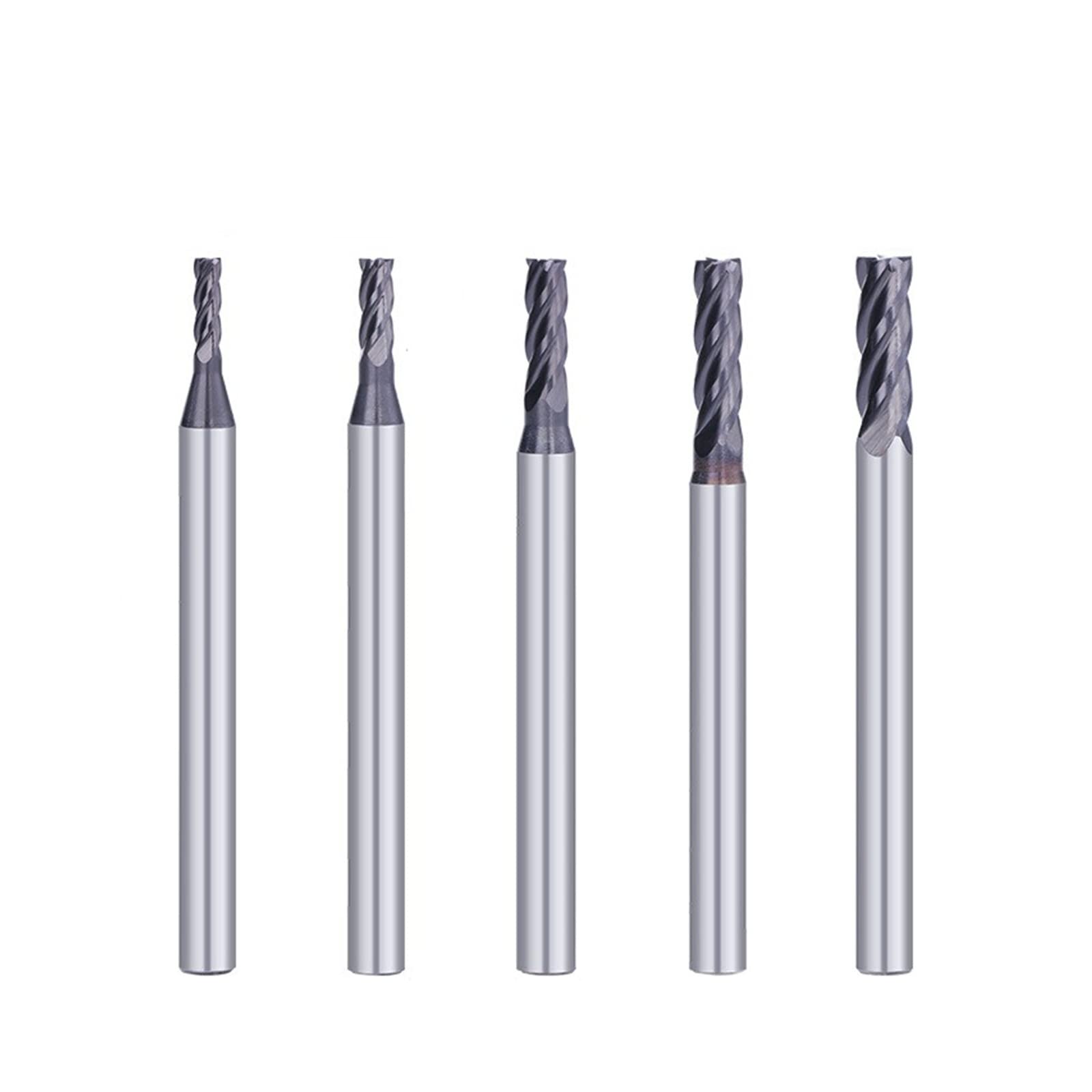 Frez płaski z węglika wolframu 1/8", 4 rowki, do obróbki drewna i metalu (5 szt.)