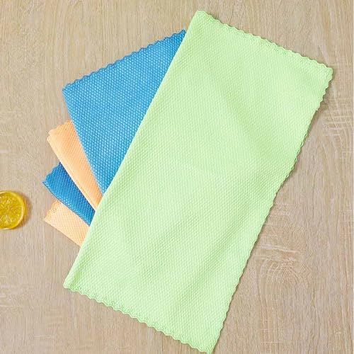 Image of Kuber Industries Scrubber for Kitchen|Multi-Purpose Microfiber Kitchen Cleaning Cloth with Fish Scales|Glass Cleaning Cloth|Polishing & Scrubbing|Scratcher & Lint Free |YLG4041|Multicolor
