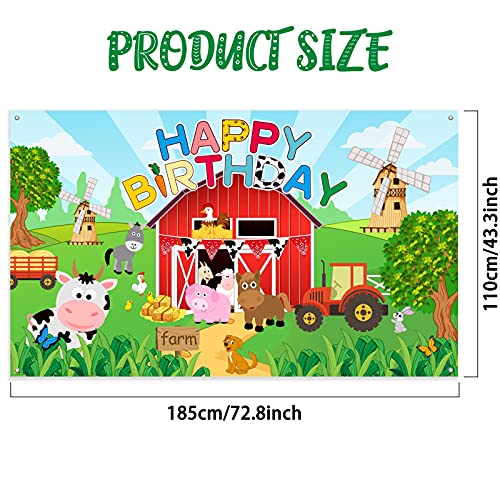Toile de fond d'anniversaire de ferme premium avec impression textile haute netteté - 2
