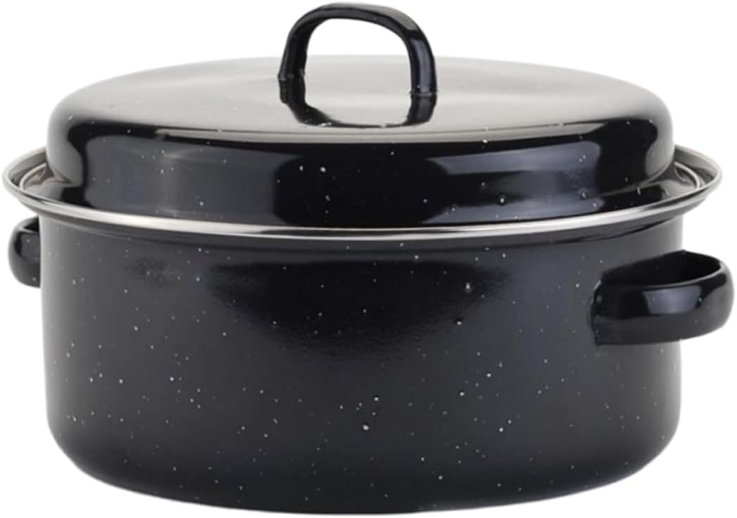 Ciieeo 1set Covered Round Roaster Roasted Sweet Potato Pot Nonstick Baking Pan