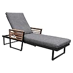 OUTLIV New York City Gartenliege Aluminium Akazie Grau