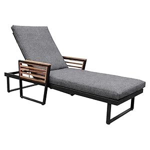 OUTLIV New York City Gartenliege Aluminium Akazie Grau