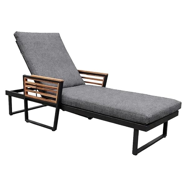 OUTLIV New York City Gartenliege Aluminium Akazie Grau