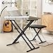 CAHAYA Keyboard Stand and Bench Set: 13~39 Inch Wide Adjustable Height Heavy Duty Portable Piano Stand and Bench with Locking Straps Double-X 7-Level Adjustable for 61 76 88 Key Keyboards