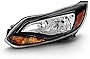 Driver Side Left OE-Style Black Bezel Headlight Housing Headlamp Assembly Replacement For 2012-2014 Ford Focus Titanium ST Halogen Model