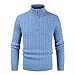 Maglione a Collo Alto da Uomo Twist Lavorato a Maglia in Puro Colore Moda Casual Streetwear Cerniera all-Match Classico Pullover di Base M