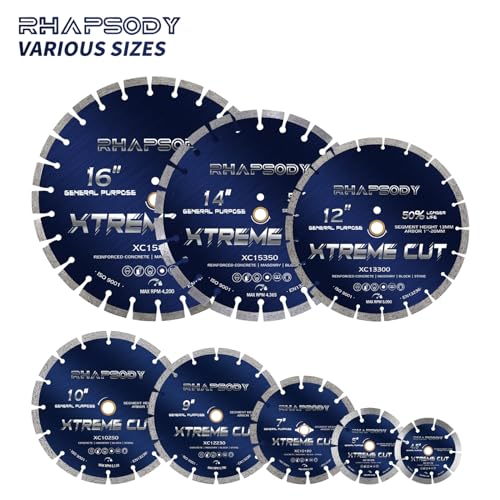 Image of RHAPSODY 14Inch Diamond Concrete Saw Blade,Segmented General Purpose Blade