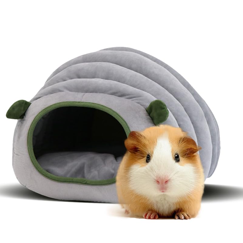 Mipcase Guinea Pig Hideout Warm Hamster Bed Washable Rabbit Hideout Soft Bunny House Indoor Rat Bed for Small Animal