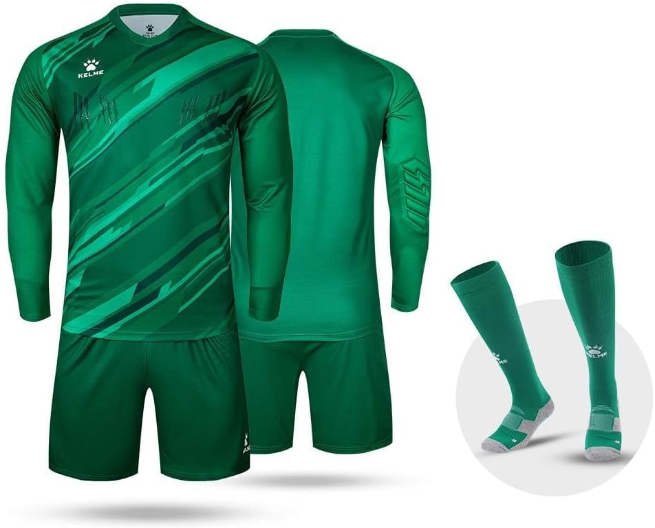 KELME Kids Padded Goalie Shirt,Youth Goalkeeper Jersey,Long Sleeve Soccer Football Training Uniform - Image 4