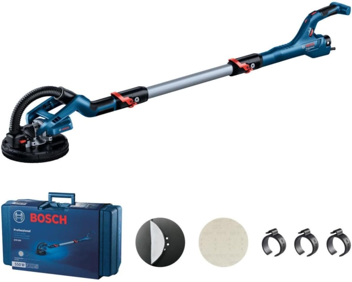 Bosch Professional GTR 550 Duvar Zımparası (550 W, Zımpara tabanı çapı: 215 mm, 340-910 dev/dak)
