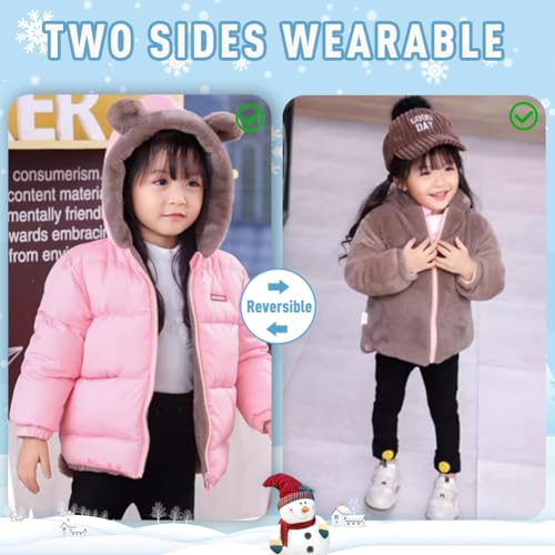 Infant Baby Winter Coat Bear Hooded Jacket Warm Fleece Snowsuit Windproof Outerwear for Toddler Boy Girl 9M-4T - Image 5