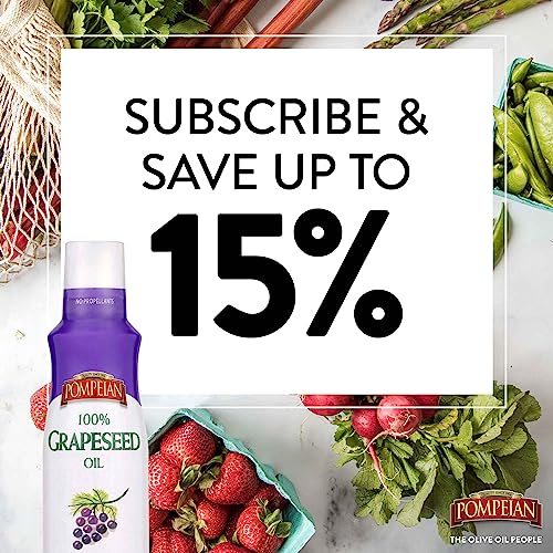 Pompeian 100% Grapeseed Oil Non-Stick Cooking Spray, Perfect For Stir-Frying, Grilling And Sauteing, Naturally Gluten Free, Non-Gmo, No Propellants, 5 Fl. Oz., Single Bottle #TOP5