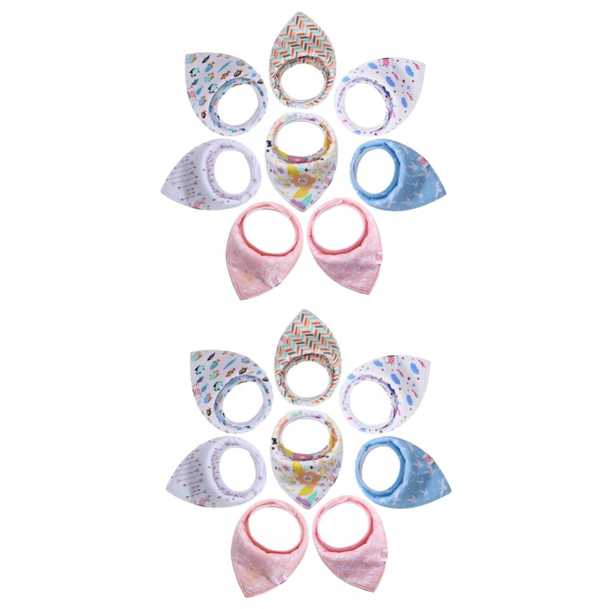 ibasenice Lot de 2 Bavoirs Confortables pour Bébé Lot de 5 en Coton Style Bandana pour Nouveau-nés 8 Pièces