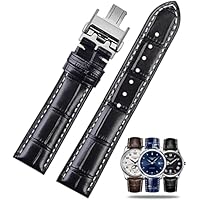 FOUUA Correa de Reloj para Longines 19mm 20mm 21mm Leather