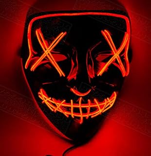 Led Face Mask - Perfect For Halloween (Red)