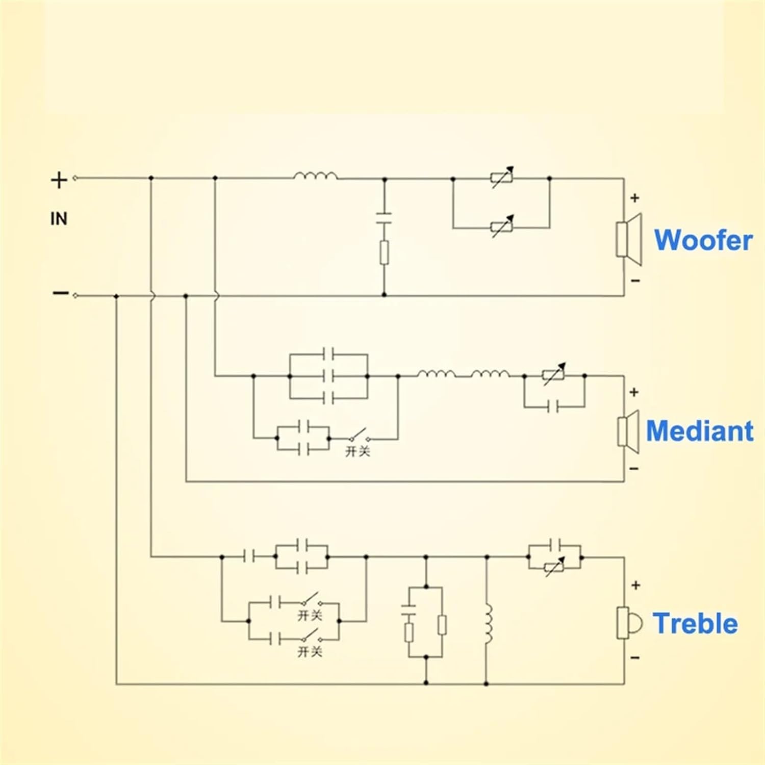 1PCS 3 Way 600W Professional Speaker Frequency Divider Stage Home Theater 6-12"" Woofer 3 Unit High Power Audio Crossover Filters