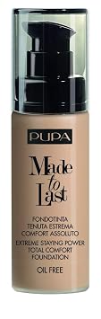 PUPA Milano Made To Last Extreme Staying Power Total Comfort Foundation - Extreme Hold Fluid Foundation - Long Lasting And Weather Resistant - Medium To High Coverage - Medium Beige - 1.01 Oz
