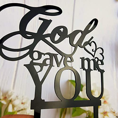 God Gave Me You Wedding Cake Topper Party Decoration (Black) #TOP4